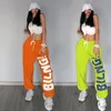 Pantalon de sport américain rétro avec lettres imprimées, tendance hip-hop, décontracté, danse, jazz, performance, ample, 220325