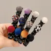 Pompon Ball Cloth Braid Hairpins Hair Clip Pin per le donne Ragazze Double Layer Hairstyle Tool Hairgrips Accessori per capelli Copricapo