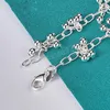 925 Sterling Silver Smooth Bright Bead Ball Chain Armband för kvinnor Fashion Wedding Engagement Party Charm smycken