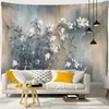 Tapestry Magnolia Flower Carpet Bohemian Style Hippie Art TV Bakgrund Wall Ha