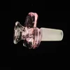 14mm Male Pink Heart Shape Hookah Pipe Glass Tobacco Bowl Joint Hand-blown Piece Bong Smoking Accessories