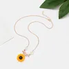 Fashion Sunflower Choker Necklace 2022 Women Cute Flower Pearl Pendant Lady Girls Party Jewelry Accessories Gift New Charm