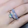 Choucong Unique Wedding Rings Luxury Jewelry Simple Fashion Real 925 Sterling Silver Single Row Round Cut 5A Cubic Zircon Women Eternity Engagement Band Ring Gift