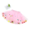 Mode enfants filles maille jupes princesse assez coloré pompon mini jupes enfants fille dentelle Faldas vêtements de danse