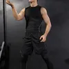 Hommes Compression Séchage Rapide T-shirt Gilet Sans Manches Stretch Gym Sport Débardeurs 220622