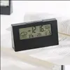 Desk Table Clocks Home Decor Garden Lcd Student Bedside Led Clock Creative Digital Mti-Function Weather Electr Dheyd