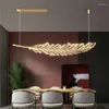 L￡mparas colgantes C￡maras de ara￱a en forma de hoja Mesa de comedor n￳rdica Coffee Shop Island Hanging Light Room Led