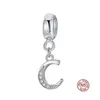 925 argent Fit Pandora charme 925 Bracelet pendentif rond en forme de lettre de A à Z ensemble de breloques pendentif bricolage perles fines bijoux