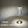 Lampade da tavolo Lampada di cristallo Moderna scrivania ricaricabile senza fili Ristorante/el/Bar Decor Light Touch Dimming Comodino Night LightTable