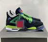 Top 4 Doernbecher Mens 농구화 4S Black Old Royal-Electric Green-White Outdoor Sports Sneakers 308497-015 오리지널 박스 US2196