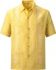 Herren-Snap-Hemden, lässige Guayabera-Hemden, kurze Ärmel2482
