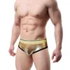 Men's BriefsPatent Leather Shiny Underwear U Convex Pouch Lingerie Nightclub Sexy Breathable Bikini Panties Fashion Underpants G220419