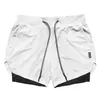 MENS Running Shorts Sports Pant Male Double-Deck Snabbtorkning Fitness Men byxor Jogga Gym Short Pants Mans Summer Casual Lakah