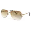 Modne okulary przeciwsłoneczne dla mężczyzn unisex okulary kobiety bez krawędzi słoneczne okulary srebrna złota metalowa rama okulary anty-ultrafiolet z pudełkiem