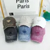 2022 luxe designer pet baseball caps zomer heren dames shabby denim metalen driehoek ontwerp ingerichte hoeden