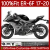 Kit de carrosserie OEM pour KAWASAKI NINJA 650R ER-6F ER6 F ER 6F 650 R Gris brillant 2017 2018 2019 2020 Corps 137No.79 650-R 2017-2020 ER6-F ER6F 17 18 19 20 Carénage de moulage par injection