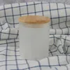 Sublimation 6oz Candle Holders clear and frosted glasses with bamboo lids DHL