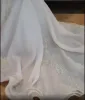 Vestidos de noiva de sereia árabe de tamanho grande e luxuosos de renda luxuosos com miçangas de pescoço de pescoço de pescoço