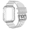 TPU Clear Apple Watch Band Crystal Strap with Rugged Bumper Case 41mm 45mm Summer Watchband for iWatch Series SE/8/7/6/5/4/3/2/1