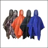 3 In 1 Mtifunctional Raincoat Outdoor Travel Poncho Backpack Quality Hiking Er Awning Cam Waterproof Tent 220217 Drop Delivery 2021 Raincoat