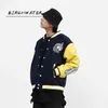 Original Flocking Embroidery Baseball Jacket Men and Women Color Match Oversize Windbreaker Bomber Jacket Loose Hip Hop Coat T220728