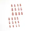 False Nails 24Pcs/Set Heart Butterfly Pointy Temperament Design Nail French Full Cover Fake Glue DIY Manicure Art Tools Prud22