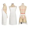 Sublimation Apron Blank Kitchen Aprons with Lace Unisex White Cooking Kitchen Pinafore for Restaurant Home Crafting