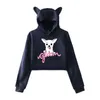 Kvinnors hoodies tröjor dyster logo pullover hoodie merch för flickor katt öronskörd topp ungdom