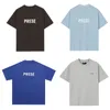 21SS Europe Plus Size T Shirt Högkvalitativ tee Spring Summer Men Kvinnor ljusblå kortärmad streetwear bomullstshirt