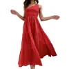 Casual Dresses MosiMolly One Shoulder Shirred Dress Summer Beach Knee Length Big Pendulum Women Vestidos FemaleCasual