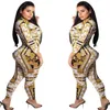 Women's Two Piece Pants Fashion Printed Casual Suit Designer Long Sleeve Blazers Trousers Clothe Sets Womens Outfits