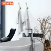 Hooks & Rails YONFIA 3130 Black Gold Wall Towel Hook Coat For Bathroom Door Zinc Alloy Clothing Hanger Kitchen Hardware