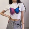 Cropped T-shirts Frauen Casual Kurzarm T-shirts Damen Tees Sexy Mädchen Harajuku Mini Tops drop 220602