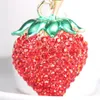 Keychains Strawberry Red Lovely Charm Pendent Pendant Crystal Purse Bag Car Key Ring Chain Jewelry Gift Fruit Series Fashion Enek29099091