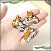 Broches Broches Bijoux Broches 3-6Pcs/Set Émail Pin Tasse À Café Chat Corbeau Noir Papillon Moth Sorcière Chats Animal Broche Badge Voiture Dhyar