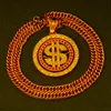 Подвесные ожерелья хип-хоп мужской ожерелье из кафара хрусталя в Майами Доллар знак мальчик подарки подарки свадебные аксессуары ювелирные украшения