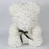 Flores decorativas grinaldas Urso de rosa com diamante Flower Flor Valentine Gift Immortal for Girlfriend aniversarioDecorativo