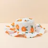 夏のベビーキャップ甘い花柄の子供のバケツハット女の子のアクセサリー綿サンキャップ保護キッズパナマ帽子