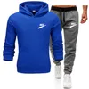 Men Causal letter printing Tracksuit Sets Brand Jacket Pants 2PC Sportwear Hoodies Sweatshirt Pant Suit Plus Size S-3XL