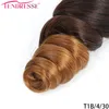 100% mänskliga hårförlängningar obearbetade brasilianska jungfruliga hår ombre lös våg 3/4 buntar T1B/30 T1B/4/30 T1B/99J naturlig färg våt och vågig tjock ände full huvud