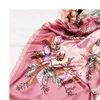 90 cm halsduk Silk Satin Kvinnor Hijab Scaves Fashion Floral Print Headband Neck Scarfs Female Square Shawls For Ladies