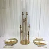 Dekoration European Elegant New Tall 8 Arms Weddings Gold Crystal Candelabra för bröllopsdekoration Centerpiece Imake19