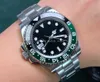 6 Cores GMT de mão esquerda Relógios 40mm 126720 Círculo preto verde Mecânica Automática Sapphire Mens luminosa relógios de pulso
