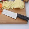 Stainless Steel Potato Chip Slicer Dough Vegetable Fruit Crinkle Wavy Knife Cutter Chopper French Fry Maker Tools