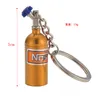 Keychains Metal Bottle Nyckelring NOS Turbo kväve Key Ring Holder Car Pendant Jewelry Women Män unika Mini KeyringKeychains Forb22