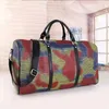 Designer de luxe populaire 50CM Sacs de voyage Grande capacité Usage général Femmes Hommes Cuir Pu Carry Bagages Stripe Célèbre Bretelles Duffel Bag Messenger 071