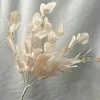 1つのフェイクリンゴリーフフラワーバンチ人工シルク9ステム/ピースユーカリの木の木bracnches結婚式の花の飾りのための果物と