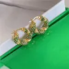 Brincos com diamantes cravejados de diamantes verdes, indústria pesada, marca leve, luxo, alto design, joias femininas, acessórios para presentes