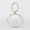 Evening Bags Transparent Acrylic Paillette Shell Bag For Women Metal Ring Totes Wedding Party Church Ckuthes Shoulder BagEvening