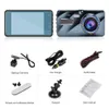 Full HD 1080p 4 tum bil DVR Dash Camera Dual Lens Dashcam Night Vision Detection Video Loop Recording With Car Charger Button Control